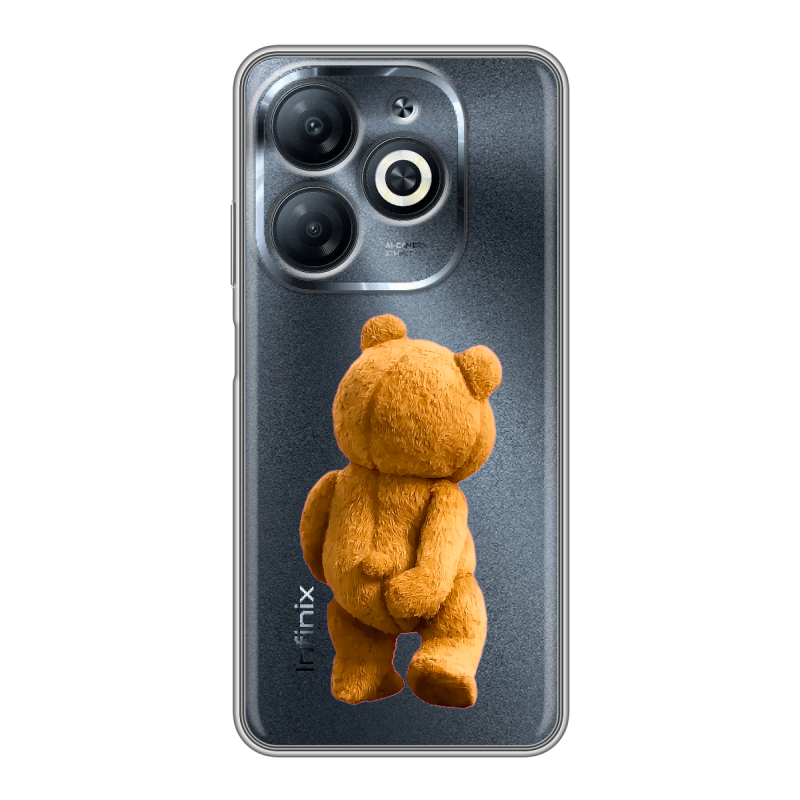 Силиконовый чехол на Infinix Smart 8 с принтом Медведь Силиконовый чехол на Infinix Smart 8 с принтом Медведь