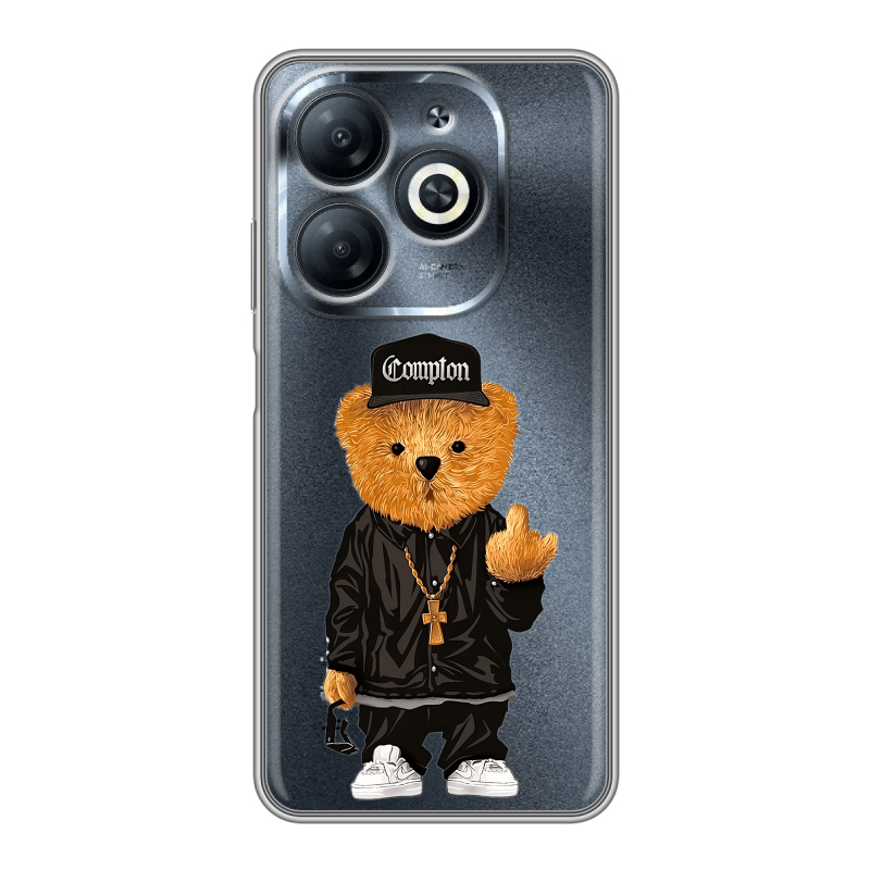 Силиконовый чехол на Infinix Smart 8 с принтом Плюшевый медведь Силиконовый чехол на Infinix Smart 8 с принтом Плюшевый медведь