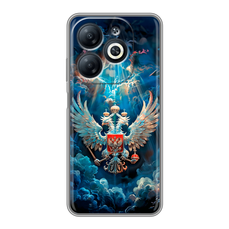 Силиконовый чехол на Infinix Smart 8 с принтом Герб флаг России Силиконовый чехол на Infinix Smart 8 с принтом Герб флаг России