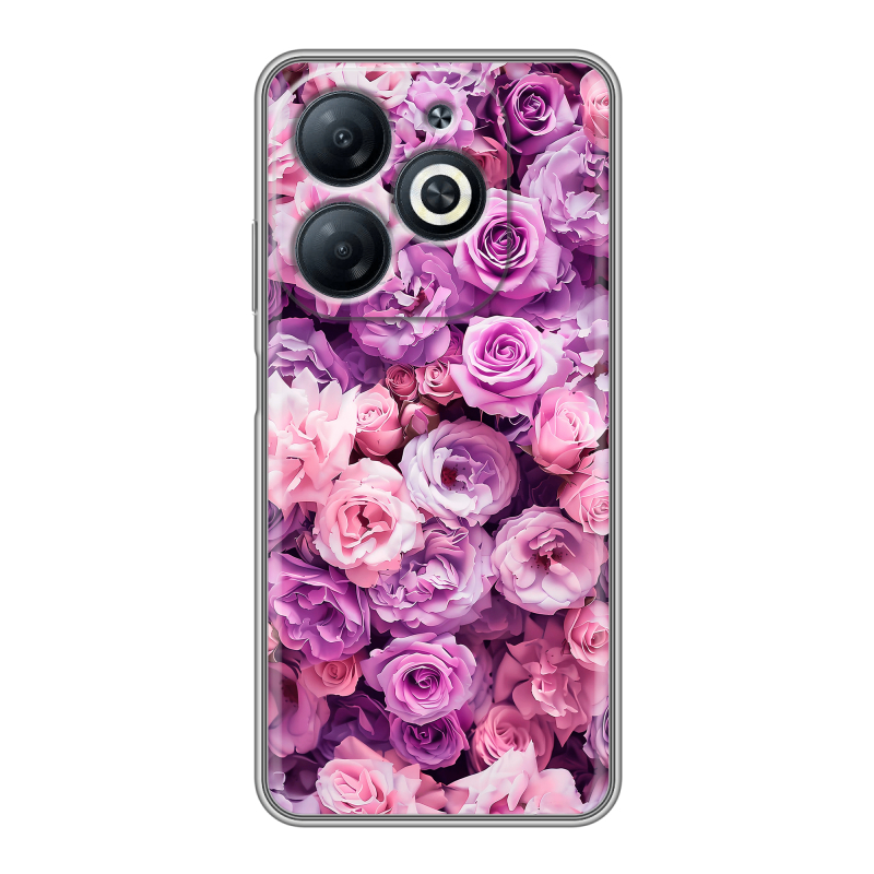 Силиконовый чехол на Infinix Smart 8 с принтом лавандовые розы Силиконовый чехол на Infinix Smart 8 с принтом лавандовые розы