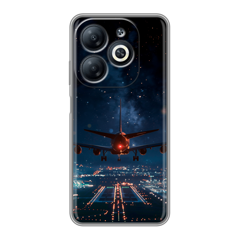 Силиконовый чехол на Infinix Smart 8 с принтом самолет Силиконовый чехол на Infinix Smart 8 с принтом самолет
