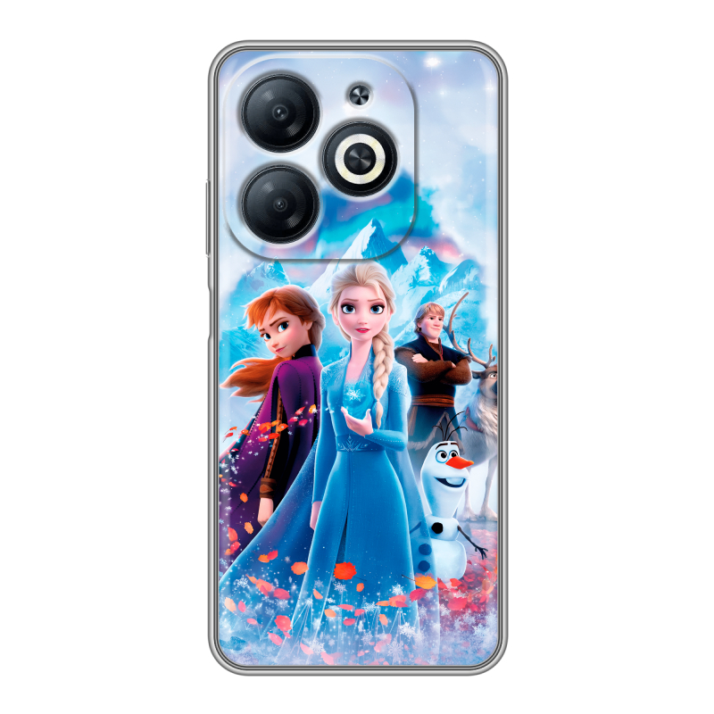 Силиконовый чехол на Infinix Smart 8 с принтом Холодное сердце Frozen Силиконовый чехол на Infinix Smart 8 с принтом Холодное сердце Frozen