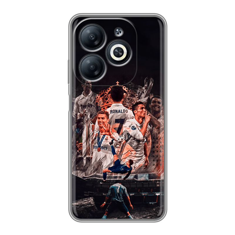 Силиконовый чехол на Infinix Smart 8 с принтом Реал Роналдо Real Ronaldo Силиконовый чехол на Infinix Smart 8 с принтом Реал Роналдо Real Ronaldo