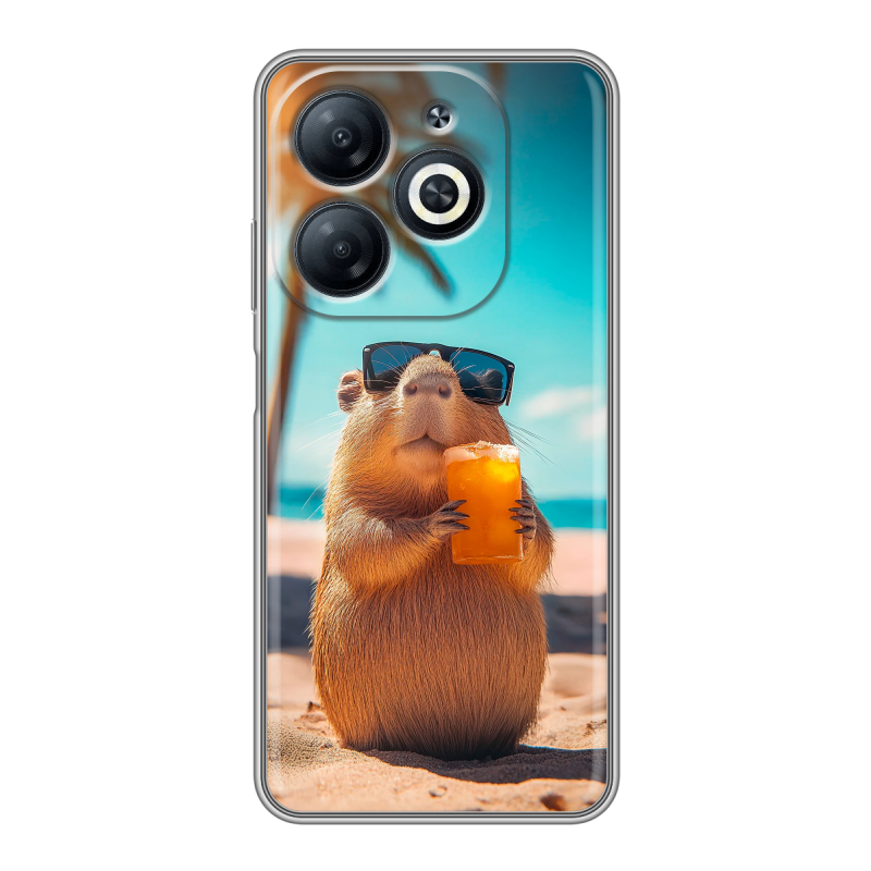 Силиконовый чехол на Infinix Smart 8 с принтом Капибара Силиконовый чехол на Infinix Smart 8 с принтом Капибара