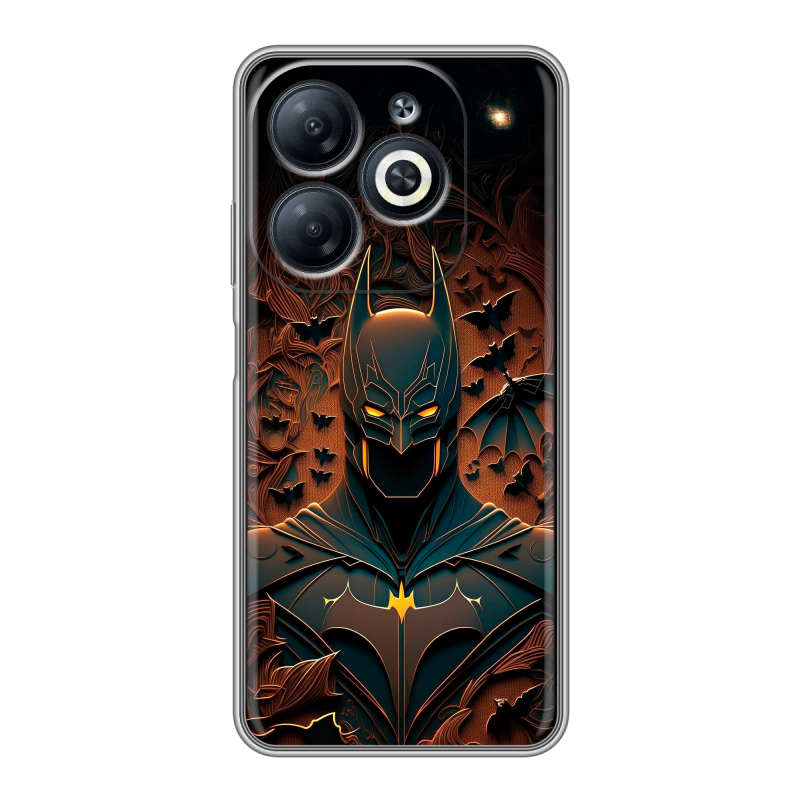 Силиконовый чехол на Infinix Smart 8 с принтом Batman Бэтмен Силиконовый чехол на Infinix Smart 8 с принтом Batman Бэтмен