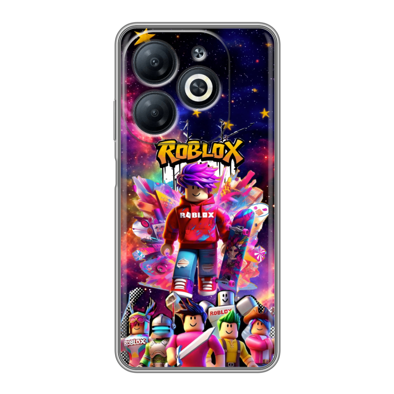 Силиконовый чехол на Infinix Smart 8 с принтом Roblox Роблокс Силиконовый чехол на Infinix Smart 8 с принтом Roblox Роблокс