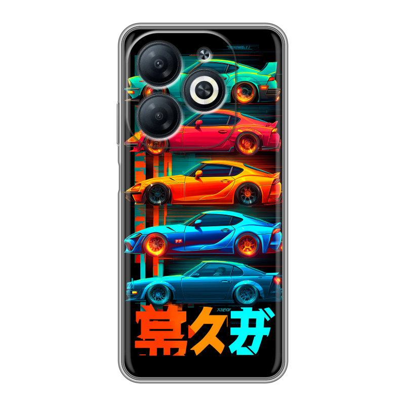 Силиконовый чехол на Infinix Smart 8 с принтом машины тачки Силиконовый чехол на Infinix Smart 8 с принтом машины тачки