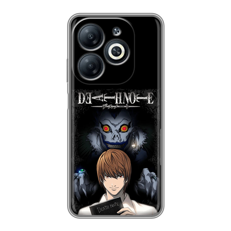 Силиконовый чехол на Infinix Smart 8 с принтом Death note Тетрадь смерти Силиконовый чехол на Infinix Smart 8 с принтом Death note Тетрадь смерти