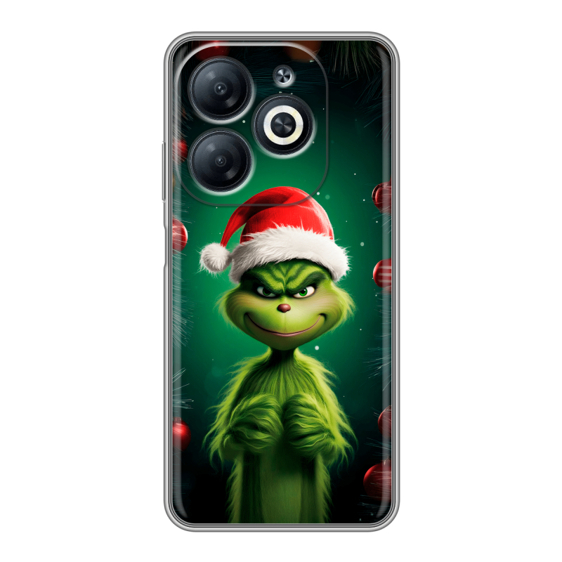 Силиконовый чехол на Infinix Smart 8 с принтом Гринч Новый год Рождество Силиконовый чехол на Infinix Smart 8 с принтом Гринч Новый год Рождество