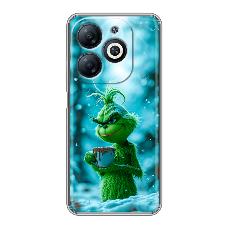 Силиконовый чехол на Infinix Smart 8 с принтом Новый год гринч Силиконовый чехол на Infinix Smart 8 с принтом Новый год гринч