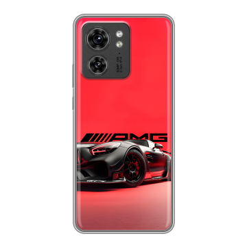 Силиконовый чехол на Motorola Edge 40 с принтом Мерседес Mercedes AMG
