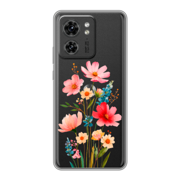 Силиконовый чехол на Motorola Edge 40 с принтом Цветы