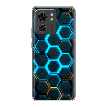 Силиконовый чехол на Motorola Edge 40 с принтом Неоновые соты