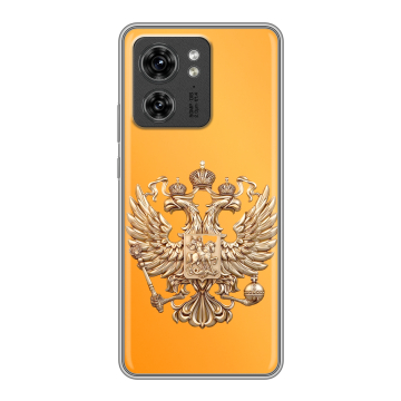Силиконовый чехол на Motorola Edge 40 с принтом Герб Флаг России