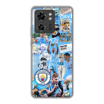 Силиконовый чехол на Motorola Edge 40 с принтом Man City Манчестер Сити