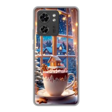 Силиконовый чехол на Motorola Edge 40 с принтом Новый год