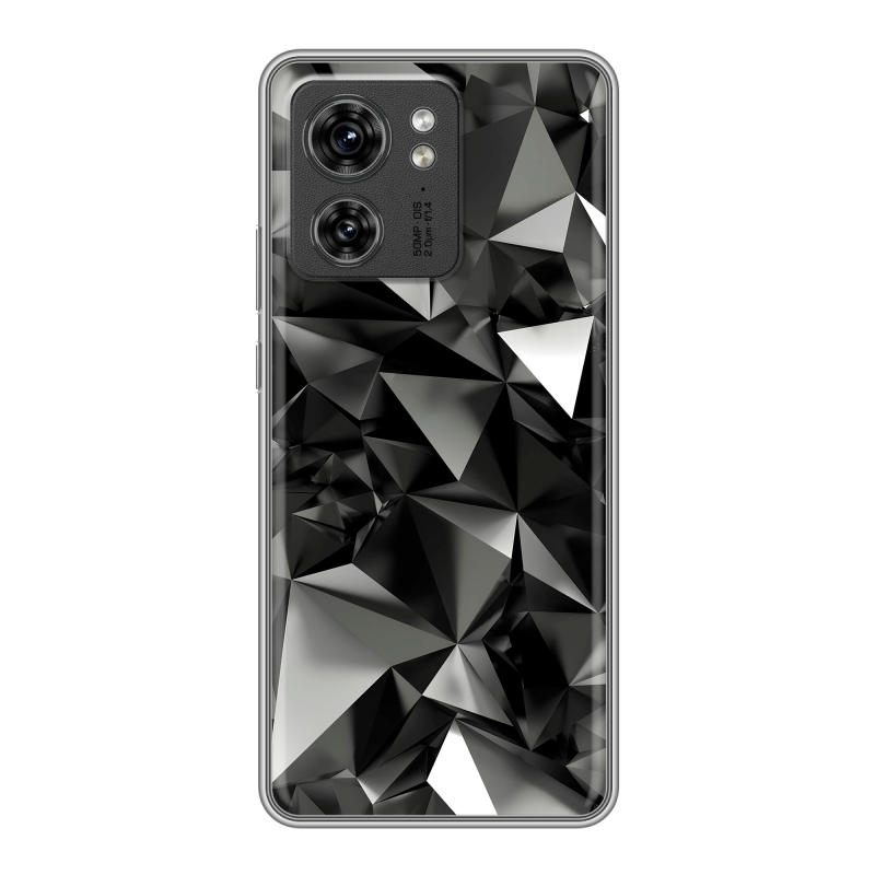 Силиконовый чехол на Motorola Edge 40 с принтом Черные кристаллы Силиконовый чехол на Motorola Edge 40 с принтом Черные кристаллы