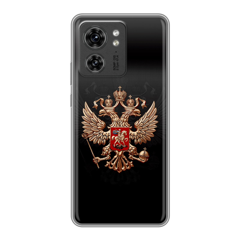 Силиконовый чехол на Motorola Edge 40 с принтом Герб России Силиконовый чехол на Motorola Edge 40 с принтом Герб России