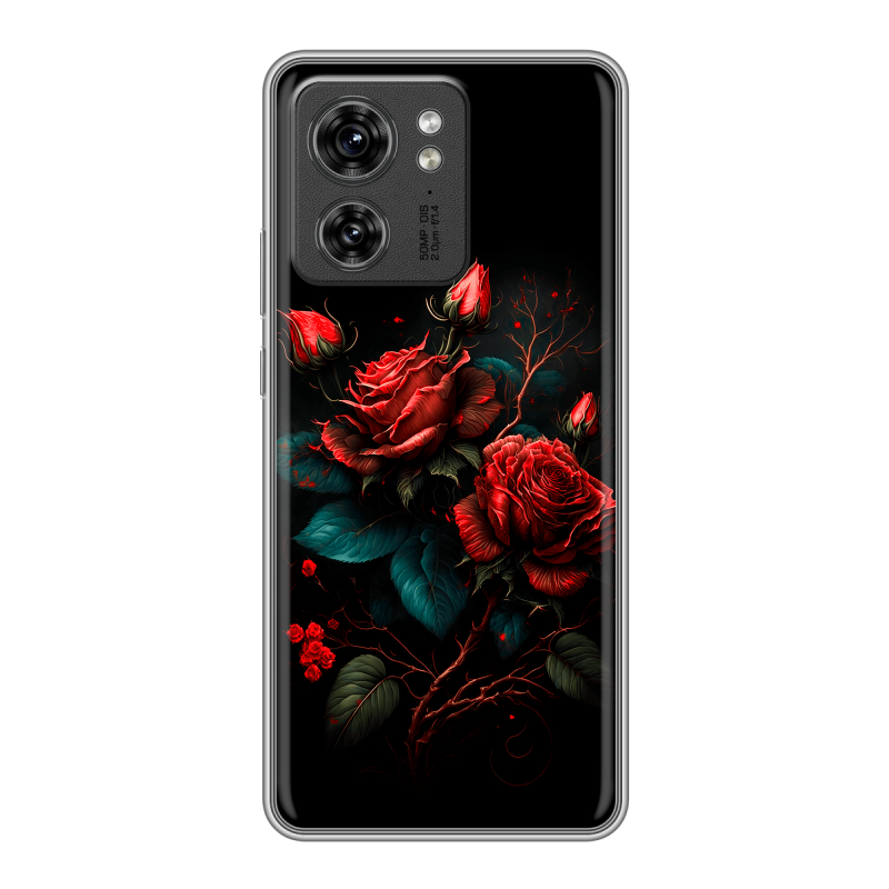 Силиконовый чехол на Motorola Edge 40 с принтом Розы красные Силиконовый чехол на Motorola Edge 40 с принтом Розы красные