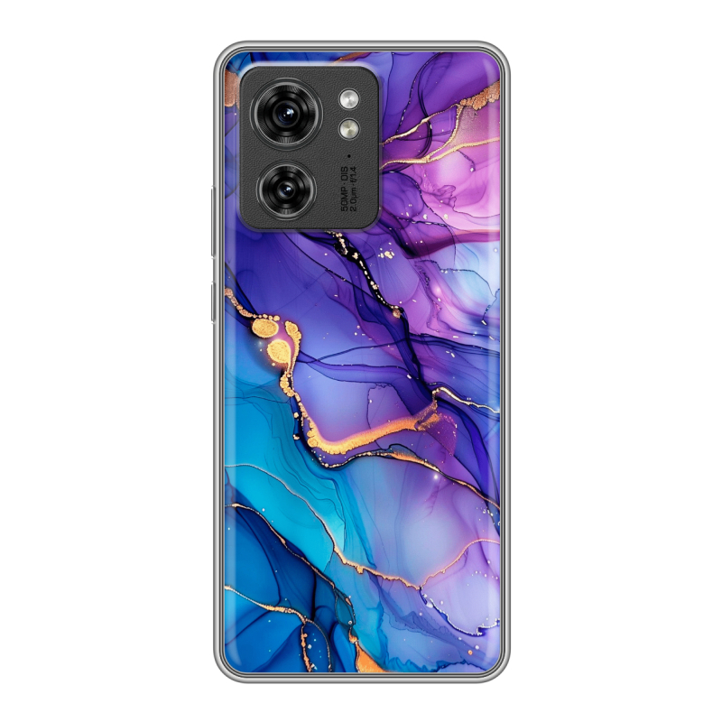 Силиконовый чехол на Motorola Edge 40 с принтом синий мрамор Силиконовый чехол на Motorola Edge 40 с принтом синий мрамор