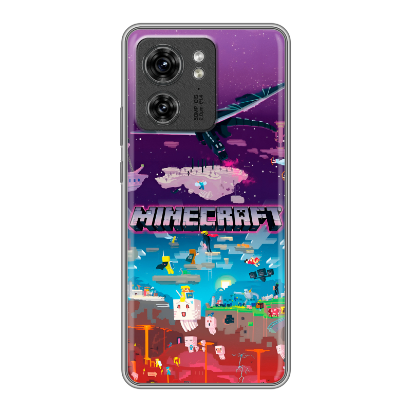 Силиконовый чехол на Motorola Edge 40 с принтом Майнкрафт Minecraft Силиконовый чехол на Motorola Edge 40 с принтом Майнкрафт Minecraft