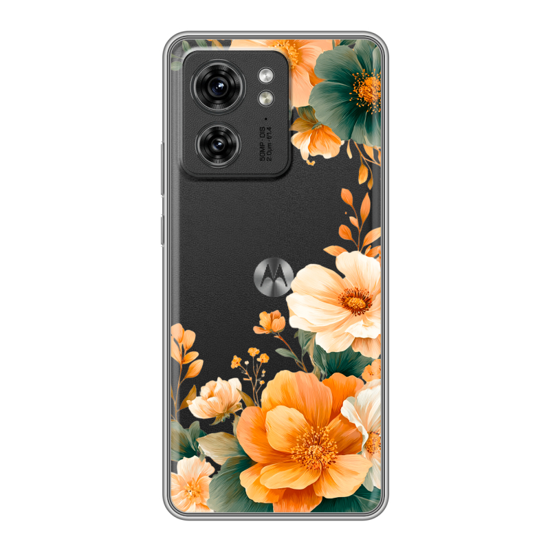 Силиконовый чехол на Motorola Edge 40 с принтом Цветы принт Силиконовый чехол на Motorola Edge 40 с принтом Цветы принт