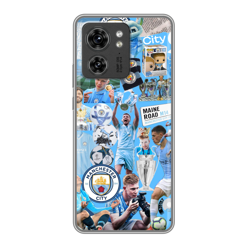 Силиконовый чехол на Motorola Edge 40 с принтом Man City Манчестер Сити Силиконовый чехол на Motorola Edge 40 с принтом Man City Манчестер Сити