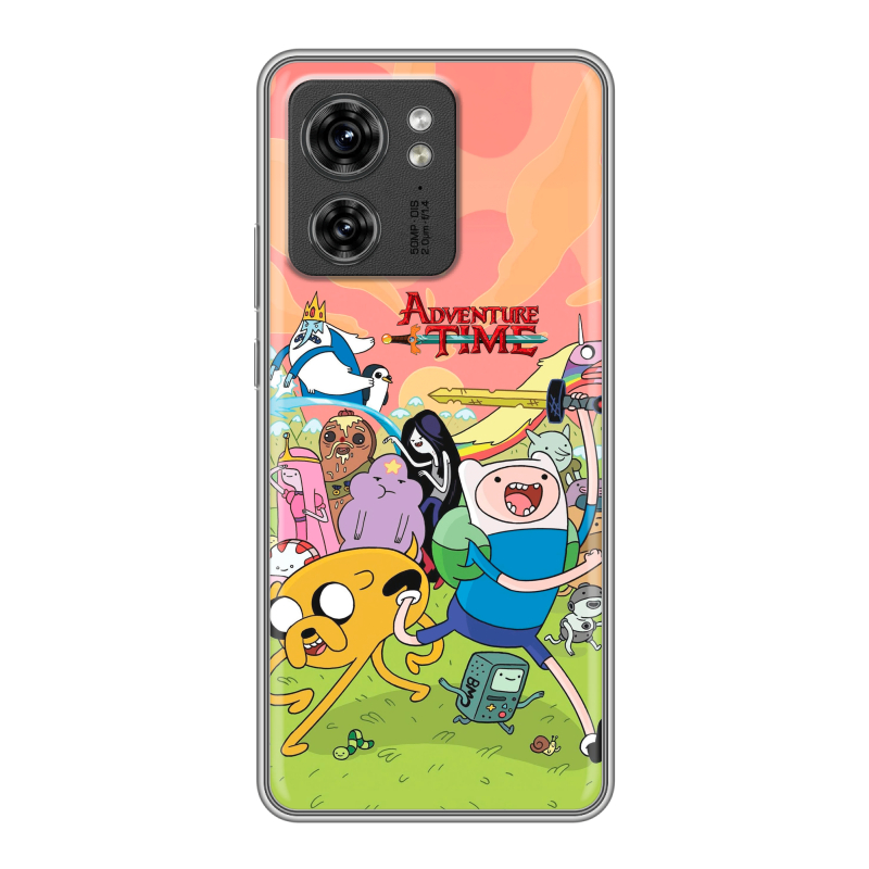 Силиконовый чехол на Motorola Edge 40 с принтом Adventure time Время приключений Силиконовый чехол на Motorola Edge 40 с принтом Adventure time Время приключений