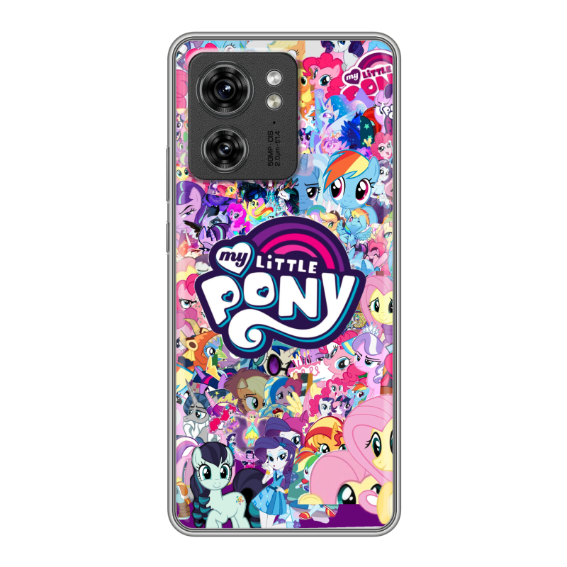 Силиконовый чехол на Motorola Edge 40 с принтом My little pony Дружба чудо Силиконовый чехол на Motorola Edge 40 с принтом My little pony Дружба чудо
