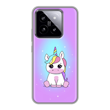 Силиконовый чехол на Xiaomi 14 с принтом Единорог