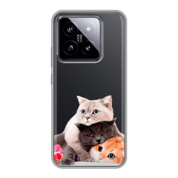 Силиконовый чехол на Xiaomi 14 с принтом Кошки