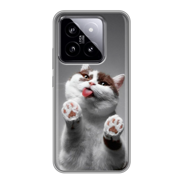 Силиконовый чехол на Xiaomi 14 с принтом Коты