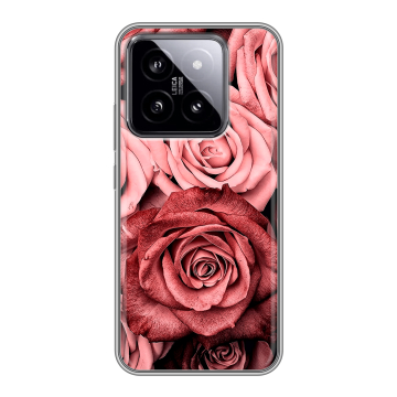 Силиконовый чехол на Xiaomi 14 с принтом Цветы розы