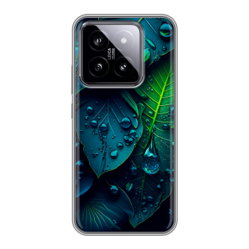 Силиконовый чехол на Xiaomi 14 с принтом Листья
