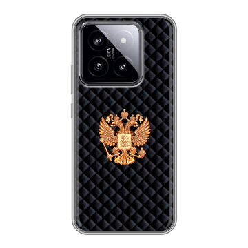 Силиконовый чехол на Xiaomi 14 с принтом Герб России принт Силиконовый чехол на Xiaomi 14 с принтом Герб России принт