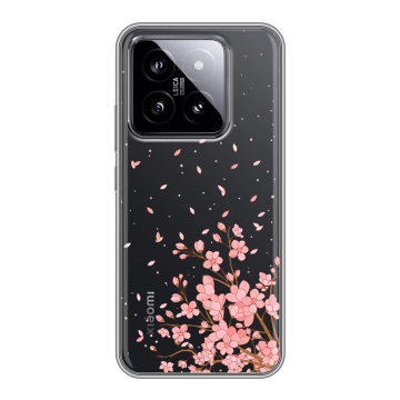 Силиконовый чехол на Xiaomi 14 с принтом Ветка сакуры Силиконовый чехол на Xiaomi 14 с принтом Ветка сакуры