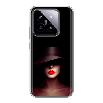 Силиконовый чехол на Xiaomi 14 с принтом Девушка в шляпе Силиконовый чехол на Xiaomi 14 с принтом Девушка в шляпе