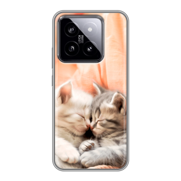 Силиконовый чехол на Xiaomi 14 с принтом Котята