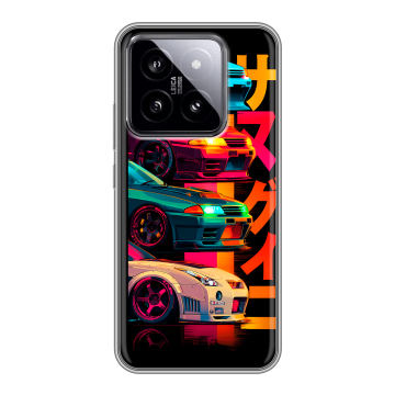 Силиконовый чехол на Xiaomi 14 с принтом Гоночные машины Силиконовый чехол на Xiaomi 14 с принтом Гоночные машины