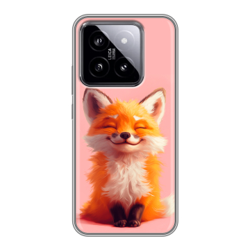 Силиконовый чехол на Xiaomi 14 с принтом милая лиса Силиконовый чехол на Xiaomi 14 с принтом милая лиса