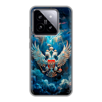Силиконовый чехол на Xiaomi 14 с принтом Герб флаг России Силиконовый чехол на Xiaomi 14 с принтом Герб флаг России
