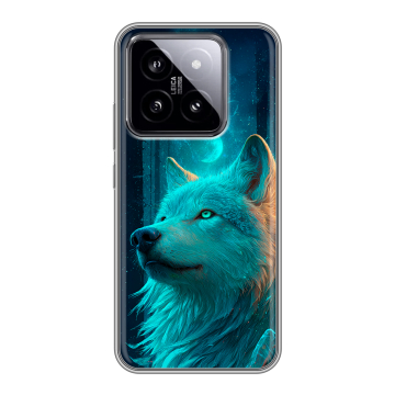 Силиконовый чехол на Xiaomi 14 с принтом бабочки саккура