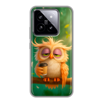 Силиконовый чехол на Xiaomi 14 с принтом сова Силиконовый чехол на Xiaomi 14 с принтом сова