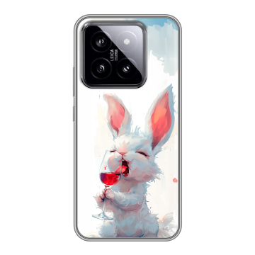 Силиконовый чехол на Xiaomi 14 с принтом кролик зайчик Силиконовый чехол на Xiaomi 14 с принтом кролик зайчик
