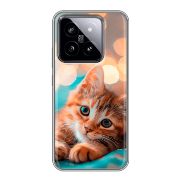 Силиконовый чехол на Xiaomi 14 с принтом котик Силиконовый чехол на Xiaomi 14 с принтом котик