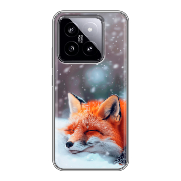 Силиконовый чехол на Xiaomi 14 с принтом лиса Силиконовый чехол на Xiaomi 14 с принтом лиса