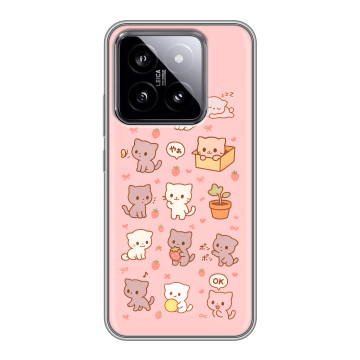 Силиконовый чехол на Xiaomi 14 с принтом Hello Kitty Хелоу Кити