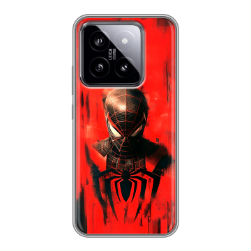 Силиконовый чехол на Xiaomi 14 с принтом человек паук spiderman Силиконовый чехол на Xiaomi 14 с принтом человек паук spiderman
