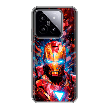 Силиконовый чехол на Xiaomi 14 с принтом Железный человек Ironman Силиконовый чехол на Xiaomi 14 с принтом Железный человек Ironman