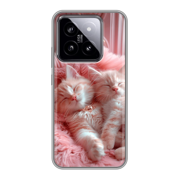 Силиконовый чехол на Xiaomi 14 с принтом котята котики